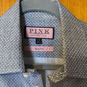PINK Men's Slim Fit Blue Shirt
